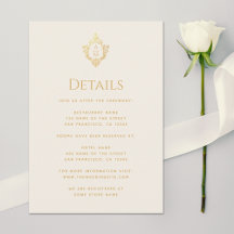 Hochzeitsdetails Monogramm Wappen Vintage Gold Elf