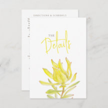 Hochzeitsdetails QR Hochzeitsgelbes Leucadendron