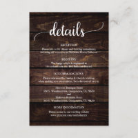 Hochzeitsdetails, rustikales dunkles Holz