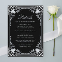 Hochzeitsdetails Schwarze Vintage elegante Imitate