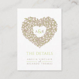 Hochzeitsdetails Tulpenbouquet-Monogramm braun Begleitkarte