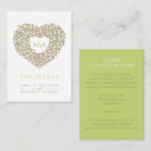 Hochzeitsdetails Tulpenbouquet-Monogramm braun Begleitkarte