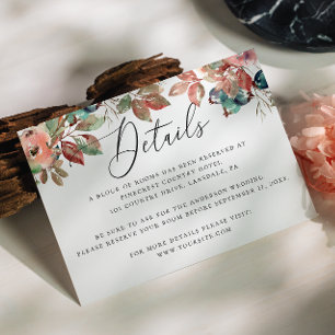 Hochzeitsdetails von Fall Berry   Wasserfarbenes L Begleitkarte