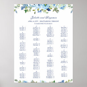 Hochzeitsdiagramm der blauen Navy Poster
