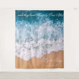 Hochzeitsdiagramm für Beach-Foto Wandteppich