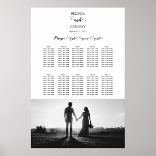 Hochzeitsdiagramm für Fotos mit weißem und schwarz Poster