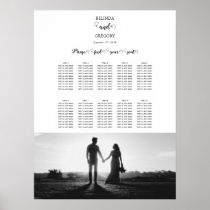 Hochzeitsdiagramm für Fotos mit weißem und schwarz Poster
