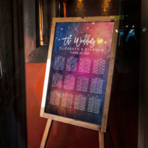 Hochzeitsdiagramm Galaxy Nebula Konstellationen Poster