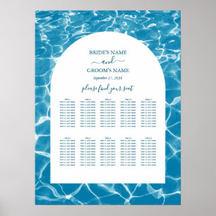 Hochzeitsdiagramm zum Blue Ocean Beach Poster