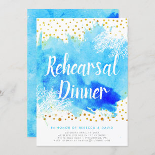 Hochzeitsdinner Probe zwischen Wasserfarbe und Kor Einladung