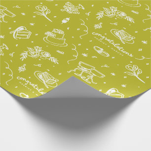 Hochzeitsdoodles anpassbares Design Geschenkpapier