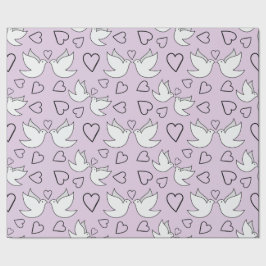 Hochzeitsdoves, Herz für Hochzeitsfeier nahtlos Geschenkpapier