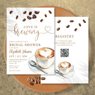 Hochzeitsdusche Einladung mit QR Code für Love Is