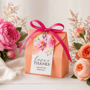 Hochzeitsdusche Favorit-Tag Wasserfarben Blumen Geschenkanhänger