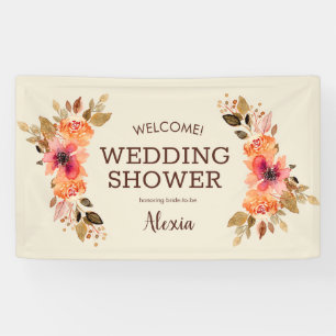 Hochzeitsdusche-Kulisse mit Herbstblumen Banner