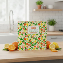 Hochzeitsdusche-Rezeptbuch mit Zitrus-Motiv - INDI