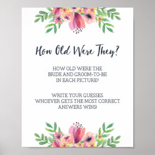 Hochzeitsdusche Wie Alt Waren Sie Spielschild Poster