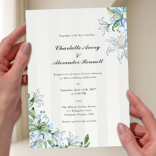 Hochzeitseinladung Acryl Blau Lilie Elegant Acryleinladungen