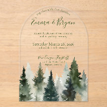 Hochzeitseinladung | Acryl | Waldkiefern
