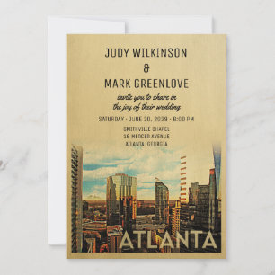 Hochzeitseinladung Atlanta Vintage Mitte des Jahrh Einladung