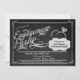 Hochzeitseinladung auf Schiefertafel Kreide Co-ed Einladung