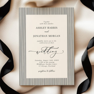 Hochzeitseinladung Black Stripes Old Money Einladung