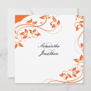 Hochzeitseinladung Bright Orange & White Floral Einladung