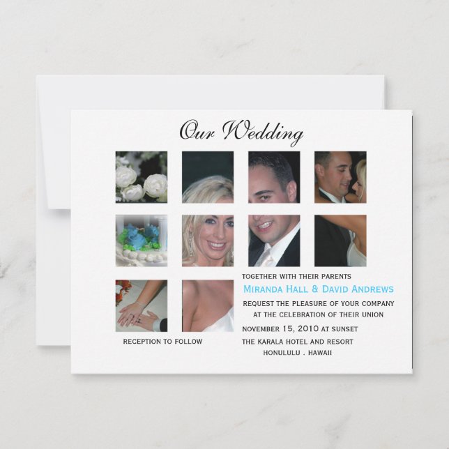 Hochzeitseinladung - Collage Einladung (Vorderseite)