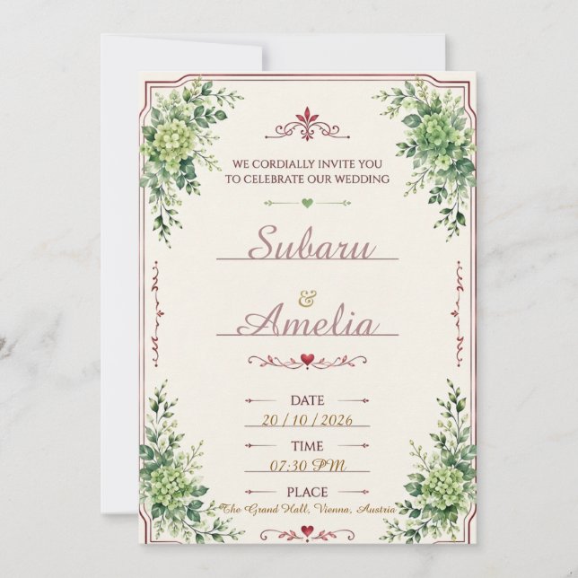 Hochzeitseinladung Dankeskarte (Vorderseite)