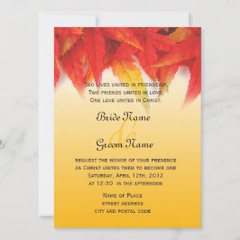 Hochzeitseinladung der Religion, rote Blätter fall Einladung