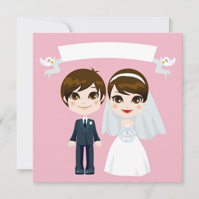 Hochzeitseinladung eines süßen Paares Einladung (Vorderseite)