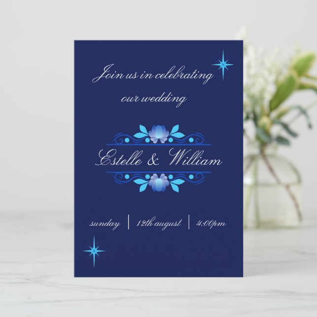 Hochzeitseinladung Einladung (Stehend Vorderseite)