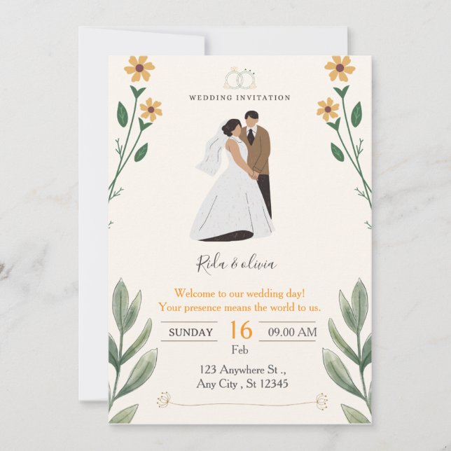Hochzeitseinladung Einladung (Vorderseite)