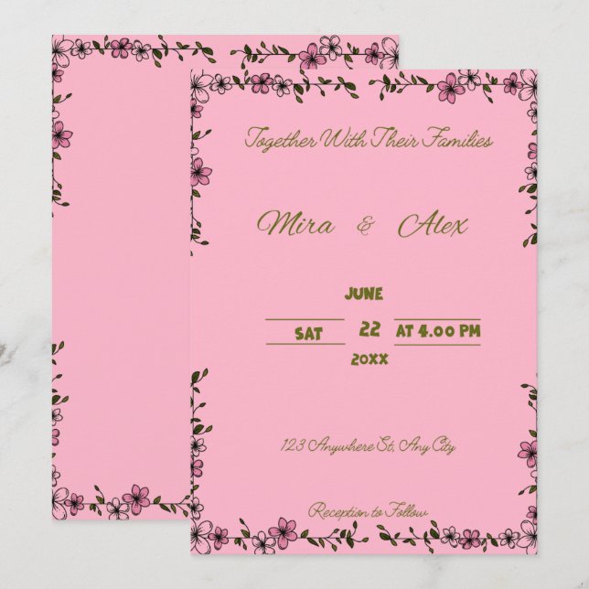 Hochzeitseinladung Einladung (Vorne/Hinten)