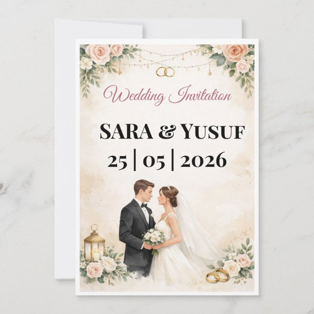 Hochzeitseinladung Einladung (Vorderseite)