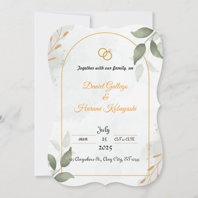 Hochzeitseinladung Einladung (Vorderseite)