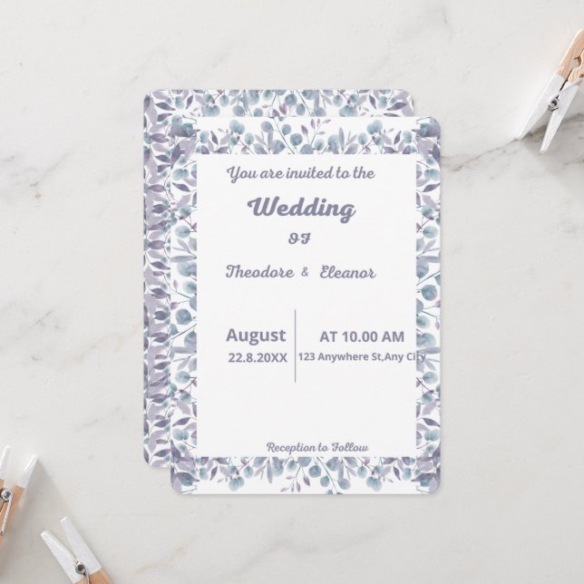 Hochzeitseinladung Einladung (Vorderseite/Rückseite Beispiel)