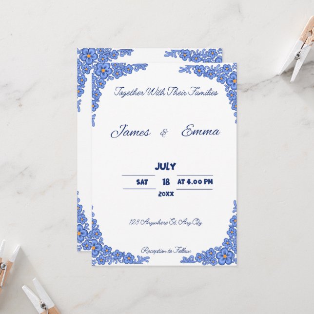 Hochzeitseinladung Einladung (Vorderseite/Rückseite Beispiel)
