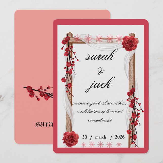 Hochzeitseinladung Einladung (Vorne/Hinten)