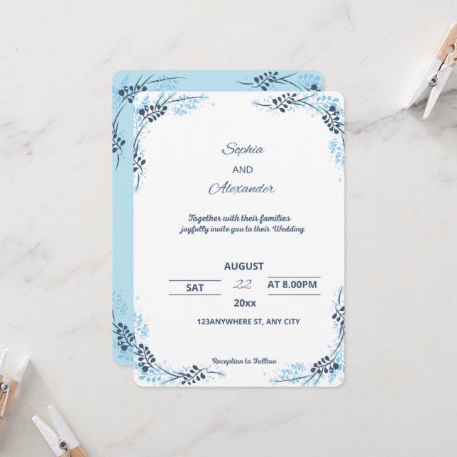 Hochzeitseinladung Einladung (Vorderseite/Rückseite Beispiel)