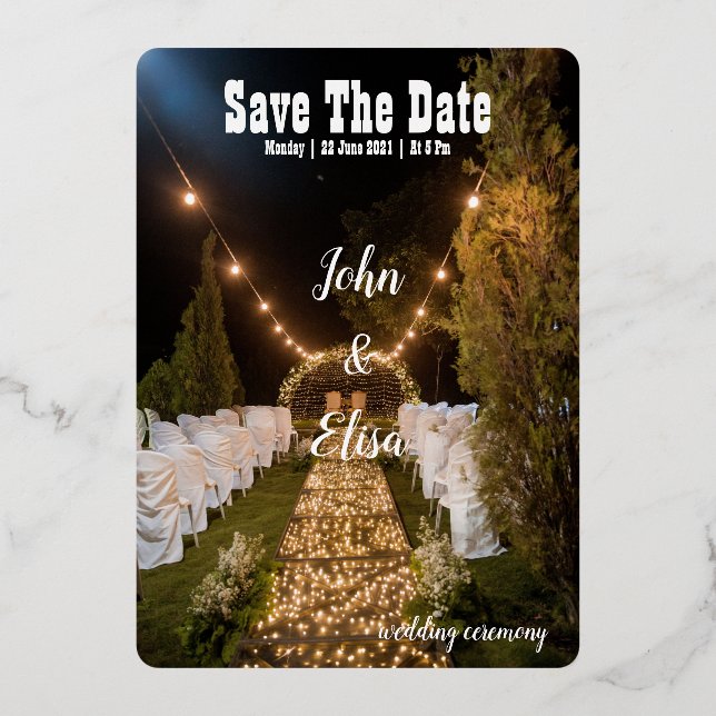 Hochzeitseinladung elegante Film Cover Folieneinladung (Vorderseite)