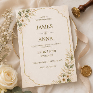 Hochzeitseinladung Elegante Florale Botanische Kar Einladung