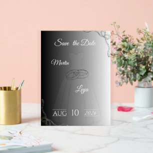 Hochzeitseinladung Elegante moderne Braut & Bräu Acrylschild