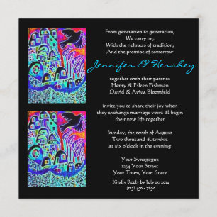 Hochzeitseinladung - Friedenstaube Ebenholz (quadr Einladung