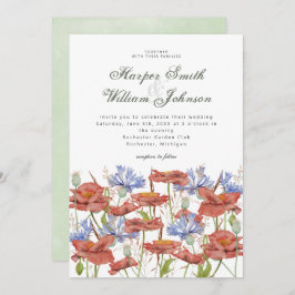 Hochzeitseinladung für Blume von Gras mit Wasserfa Einladung