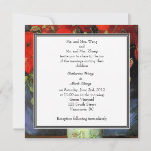 Hochzeitseinladung für Braut und Bräutigam und der Einladung