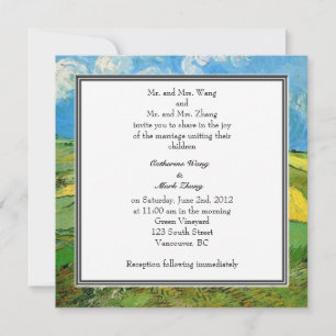 Hochzeitseinladung für Braut und Bräutigam und der Einladung