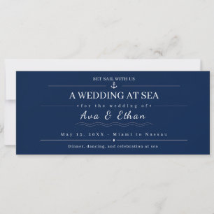 Hochzeitseinladung für eine Seereise im Navy-Stil Einladung