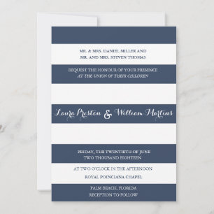 Hochzeitseinladung für Navy & White Stripes Einladung