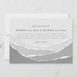 Hochzeitseinladung für zerrissene Papierberge Einladung